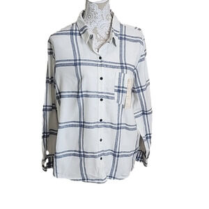 Universal Thread plaid long sleeve button down top, size XXL, NWT